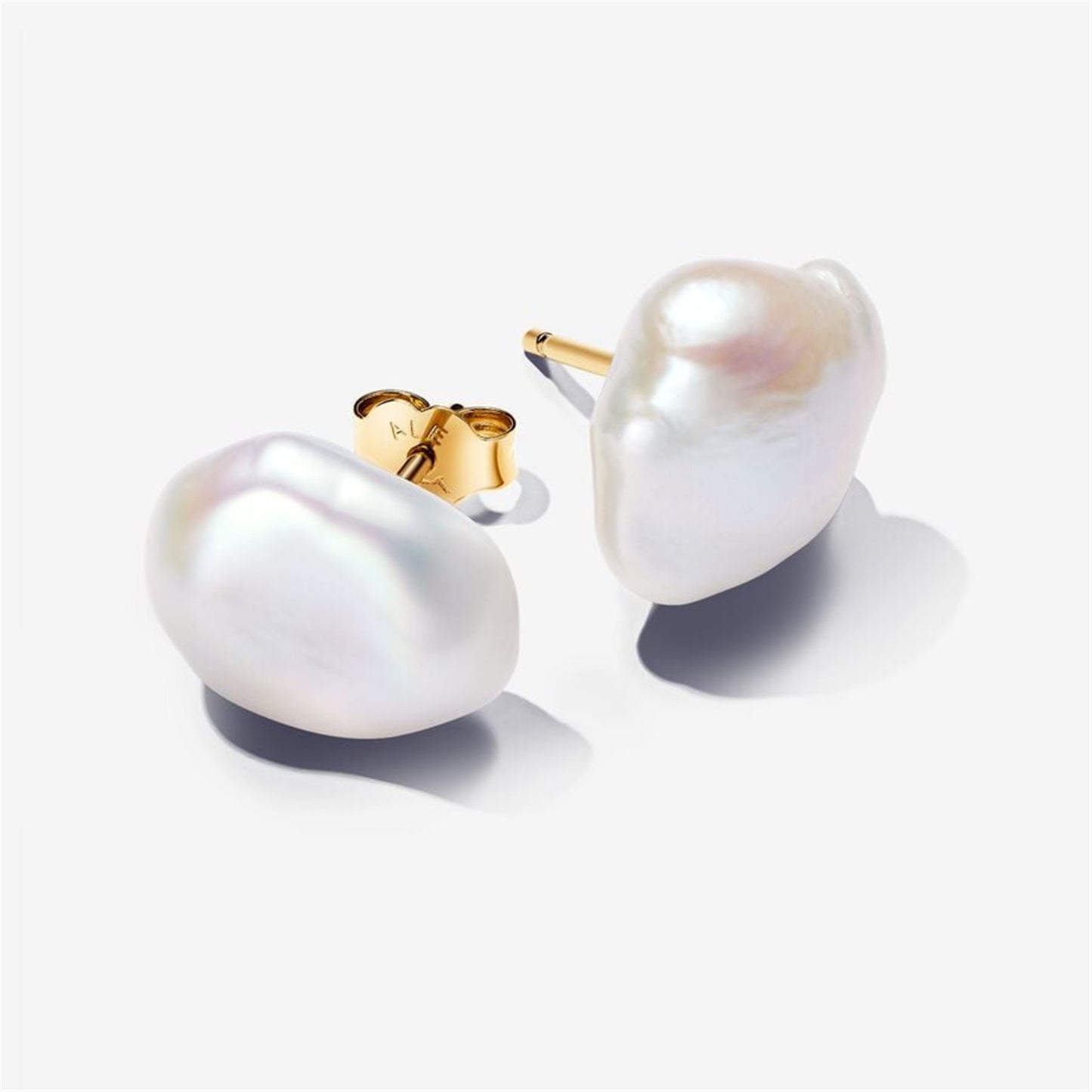 925 Sterling Silver Baroque Treated Freshwater Cultured Pearl Stud Earrings