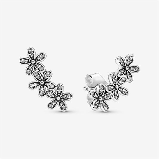 925 Sterling Silver Daisy Flower Stud Earrings