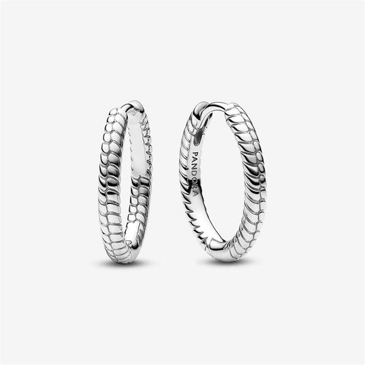 925 Sterling Silver Moments Small Charm Hoop Earrings