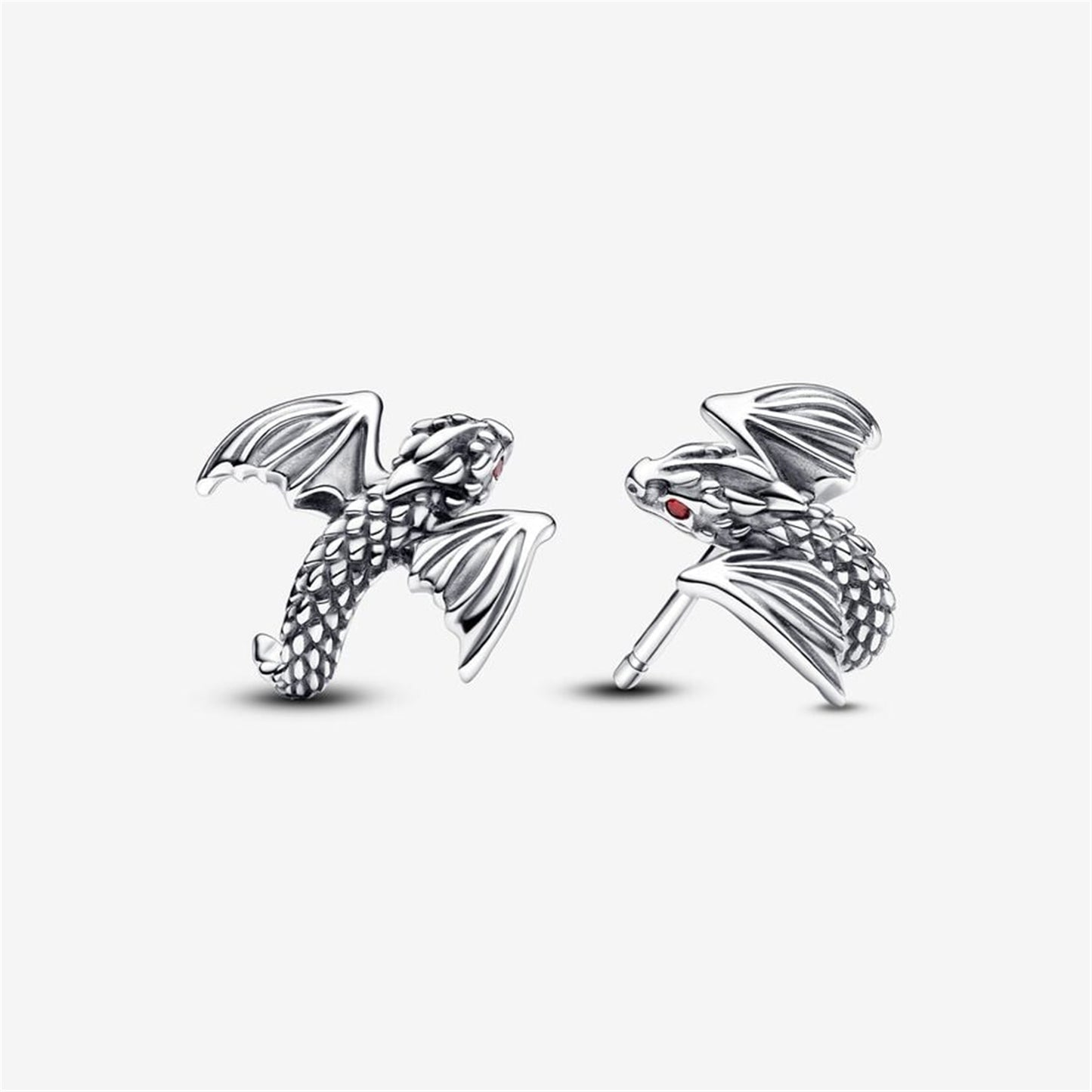 925 Sterling Silver Game of Thrones Curved Dragon Stud Earrings