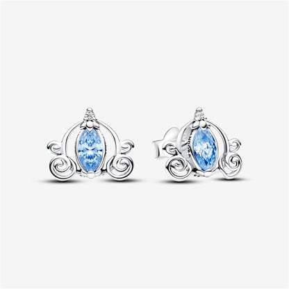 925 Sterling Silver Disney Cinderella's Carriage Stud Earrings