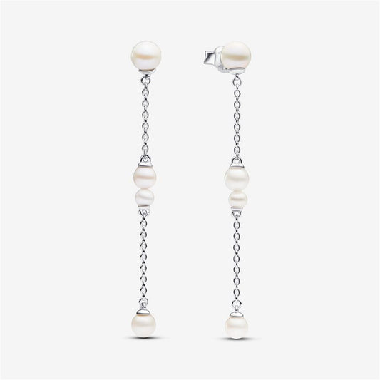 925 Sterling Silver Treated Freshwater Cultured Pearl Drop Earrings