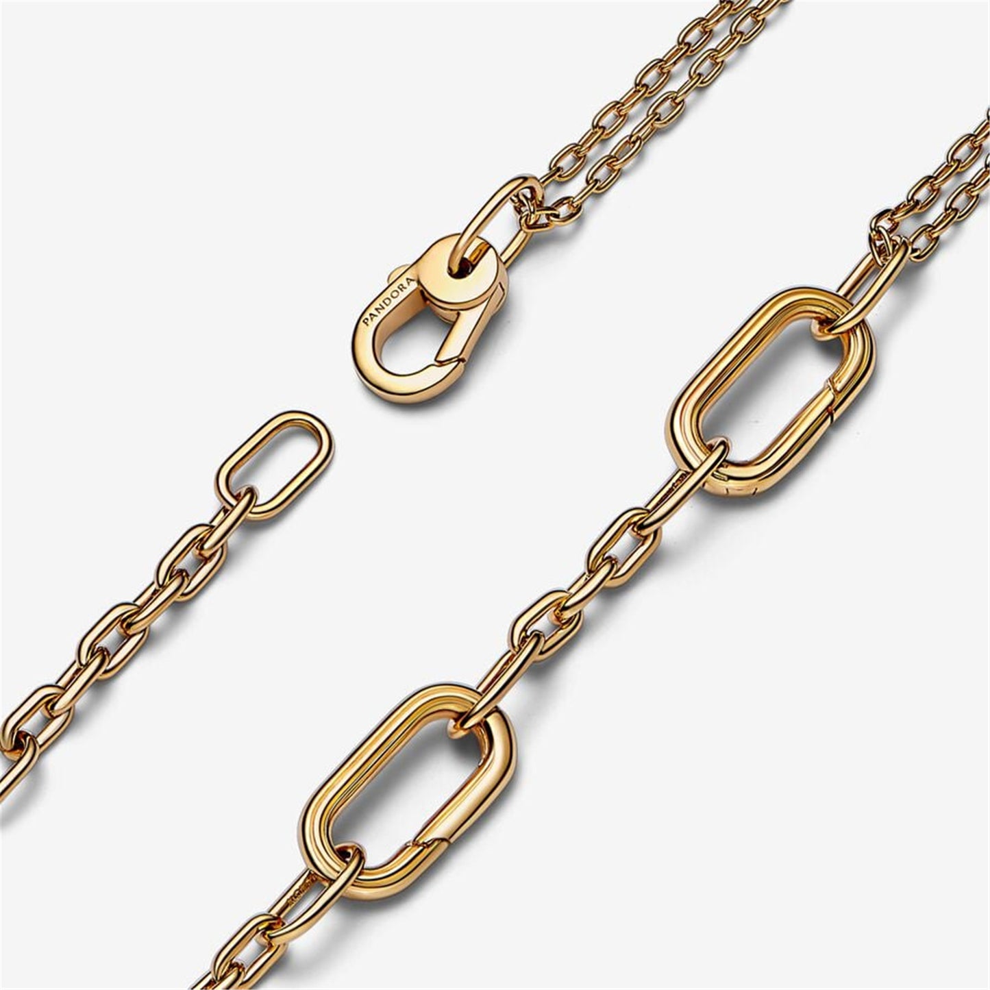 925 Sterling Silver ME Double Link Chain Necklace