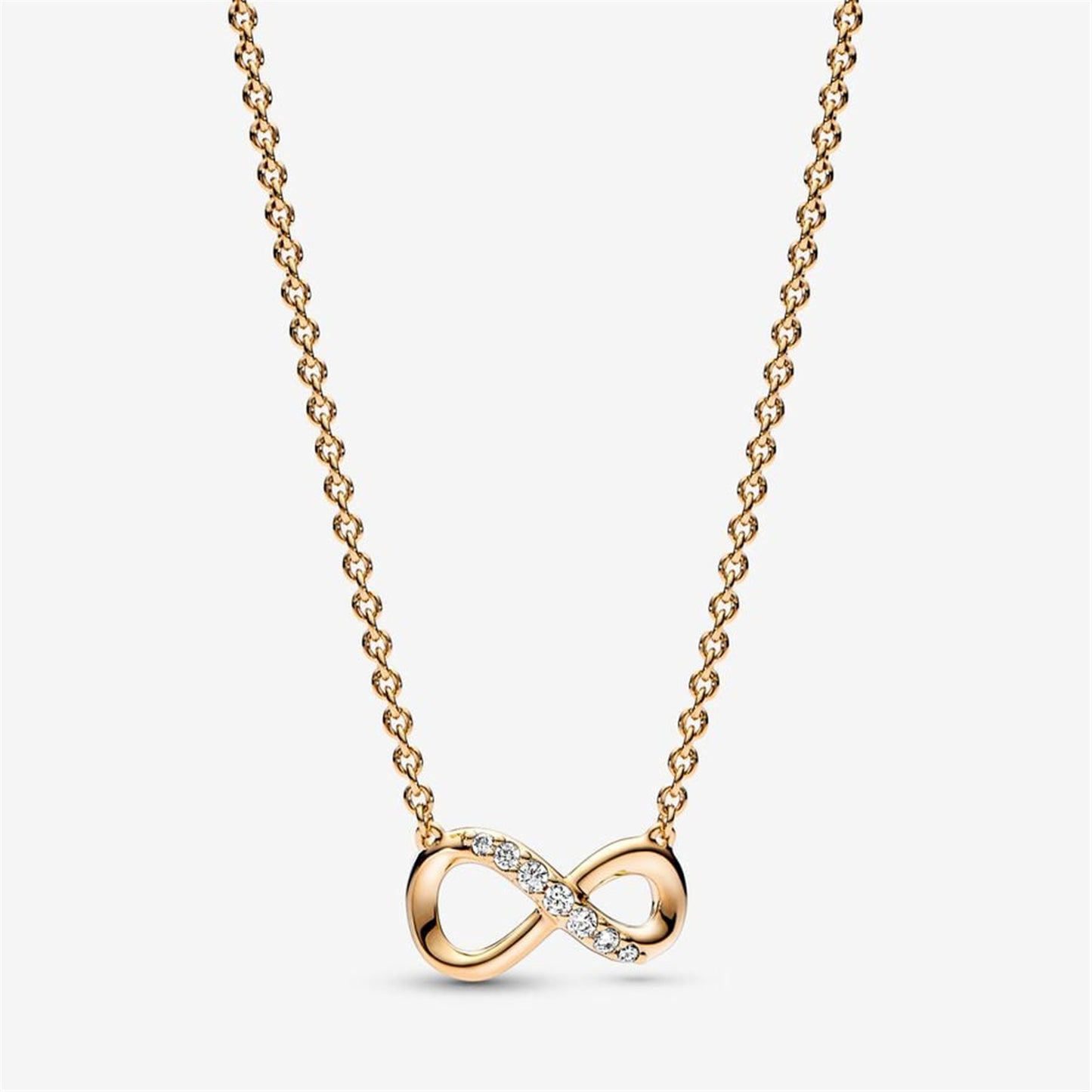 925 Sterling Silver Infinity Collier With Clear Cubic Zirconia Necklaces