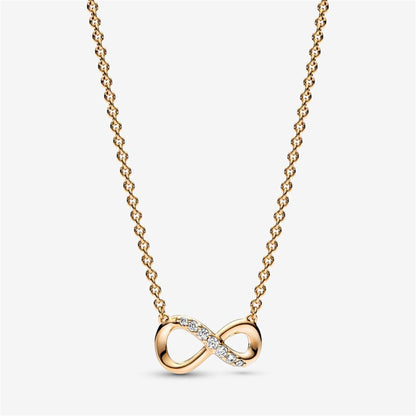 925 Sterling Silver Infinity Collier With Clear Cubic Zirconia Necklaces