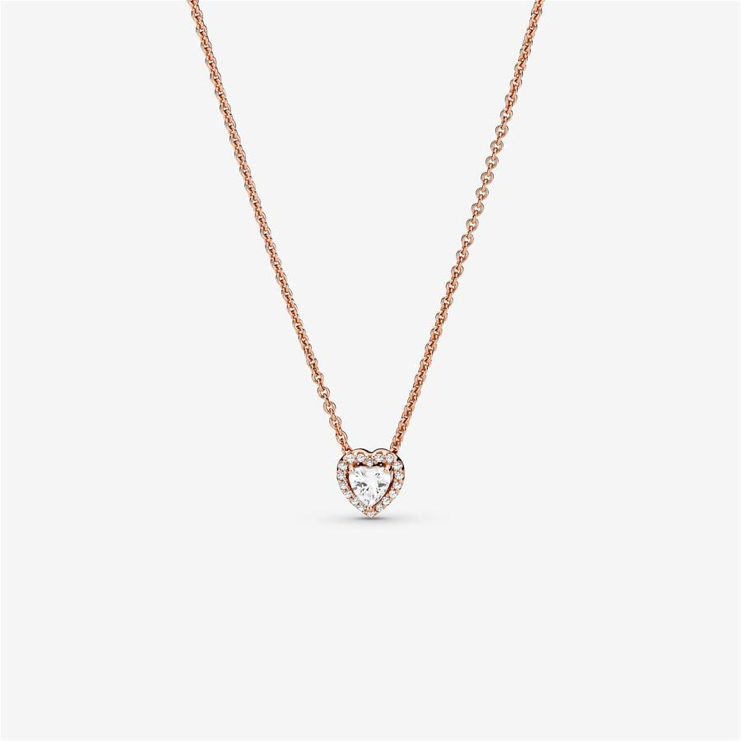 925 Sterling Silver Sparkling Heart Collier Necklace