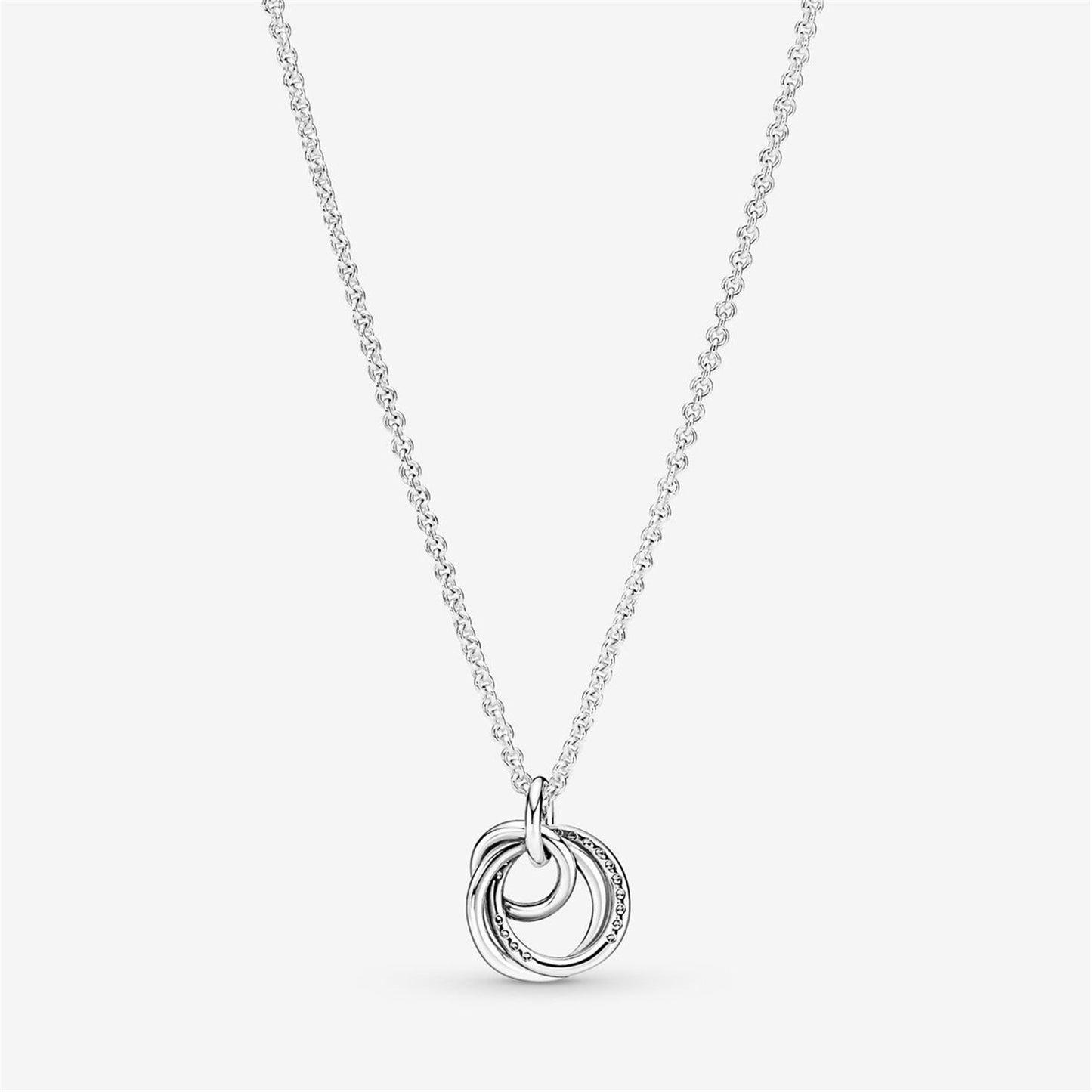 925 Sterling Silver Family Always Encircled Pendant Necklace