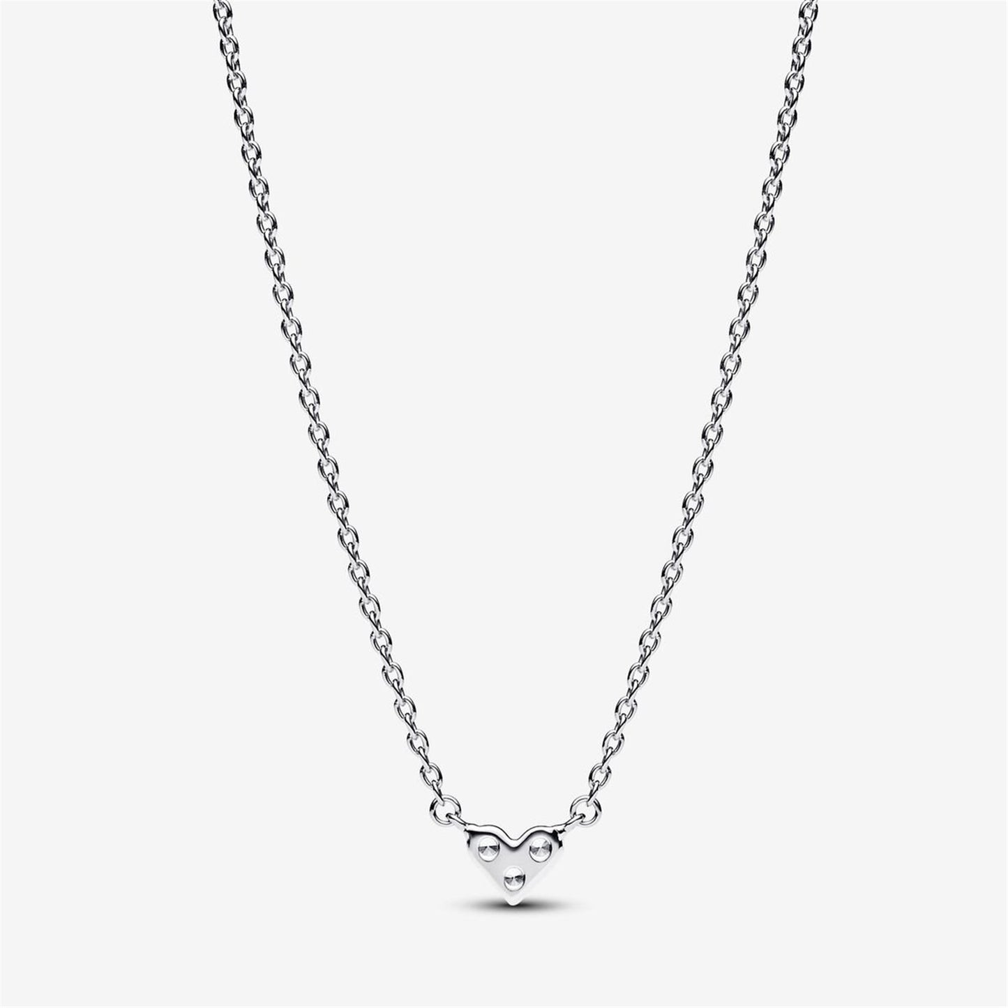 925 Sterling Silver Triple Stone Heart Collier Necklace