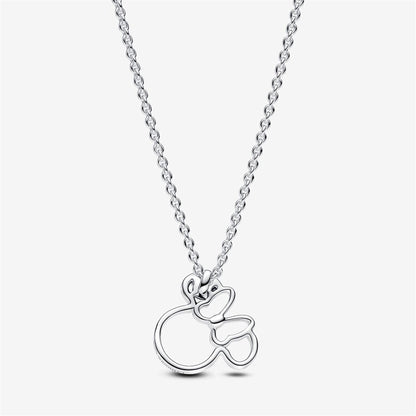 925 Sterling Silver Disney Minnie Mouse Silhouette Collier Necklace