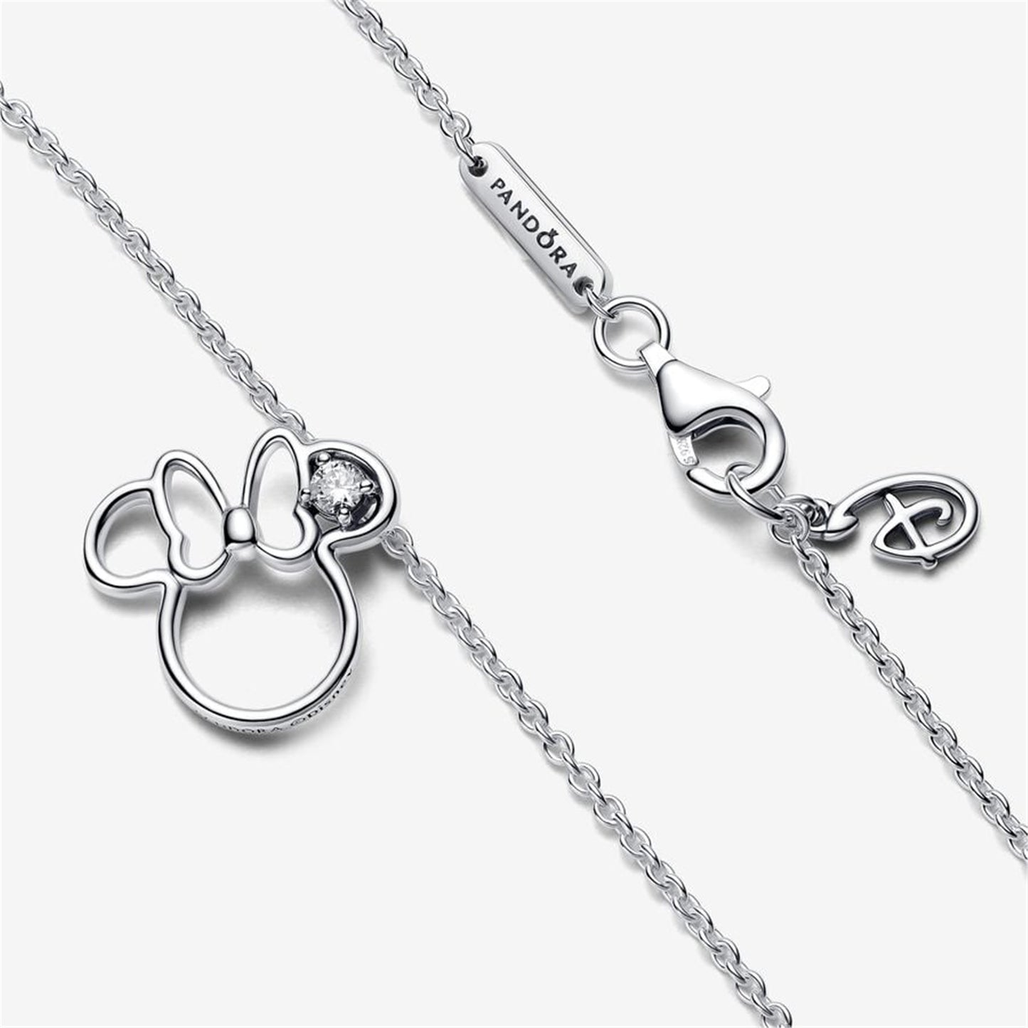 925 Sterling Silver Disney Minnie Mouse Silhouette Collier Necklace