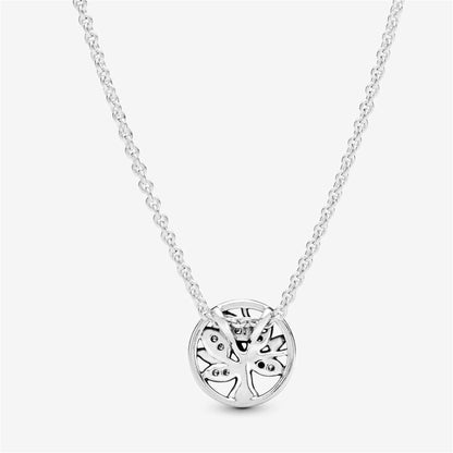 925 Sterling Silver Sparkling Family Tree Necklace