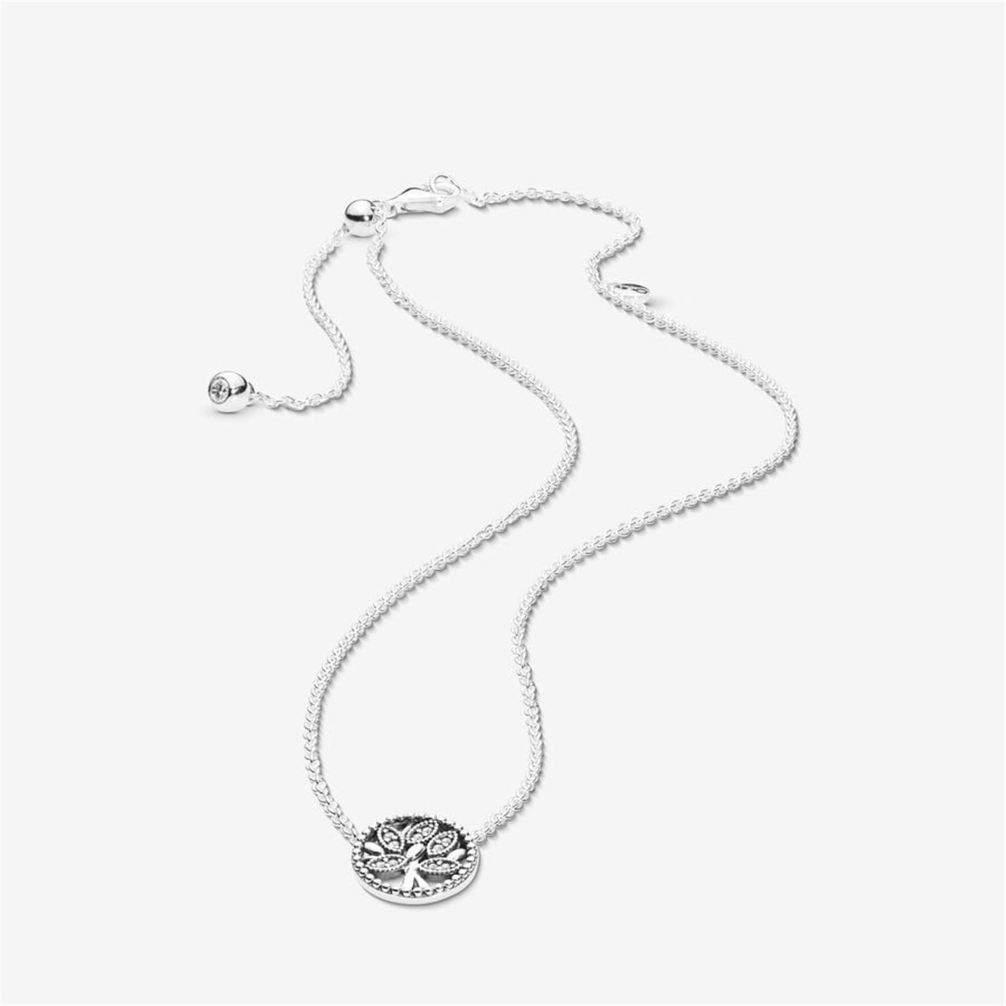 925 Sterling Silver Sparkling Family Tree Necklace