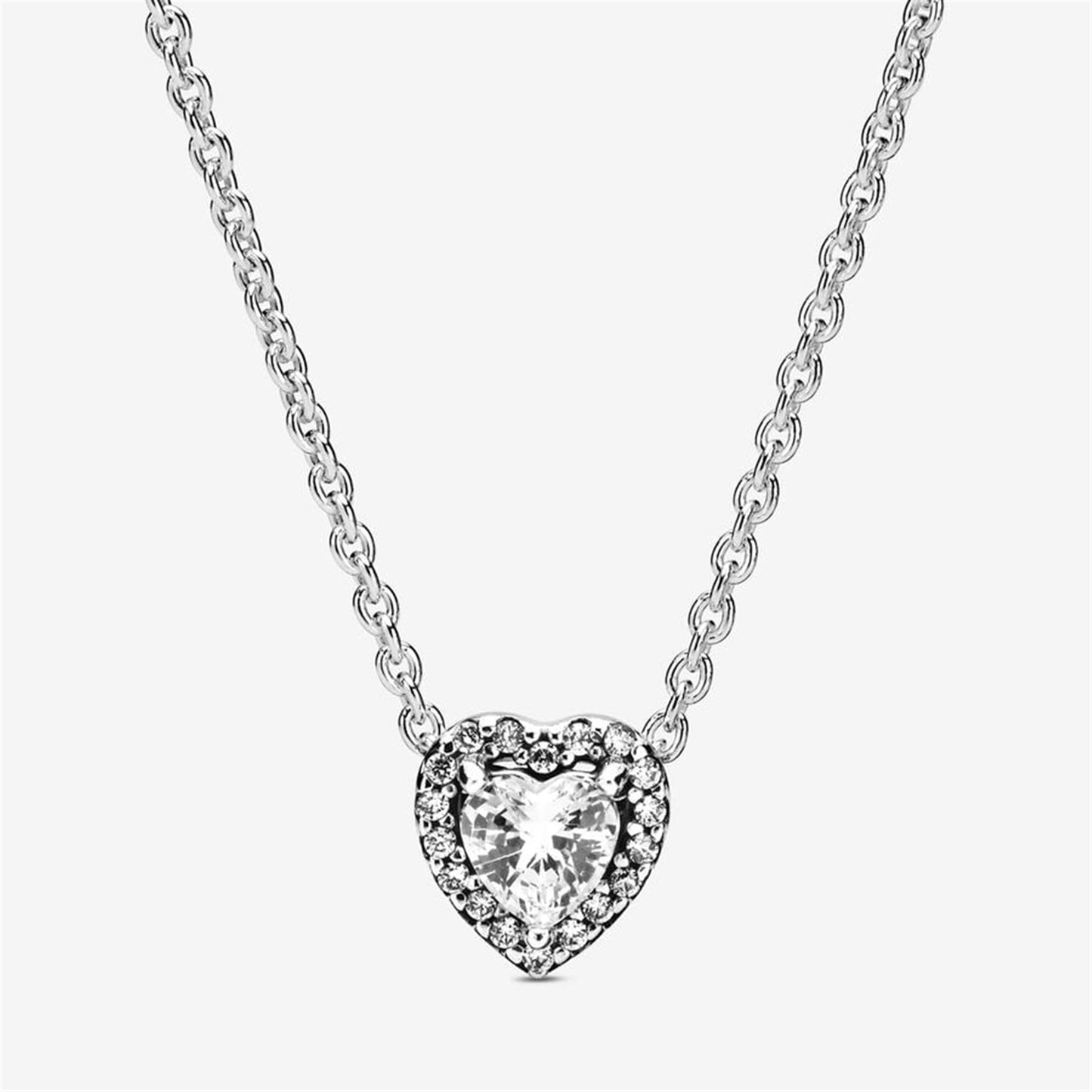 925 Sterling Silver Sparkling Heart Collier Necklace