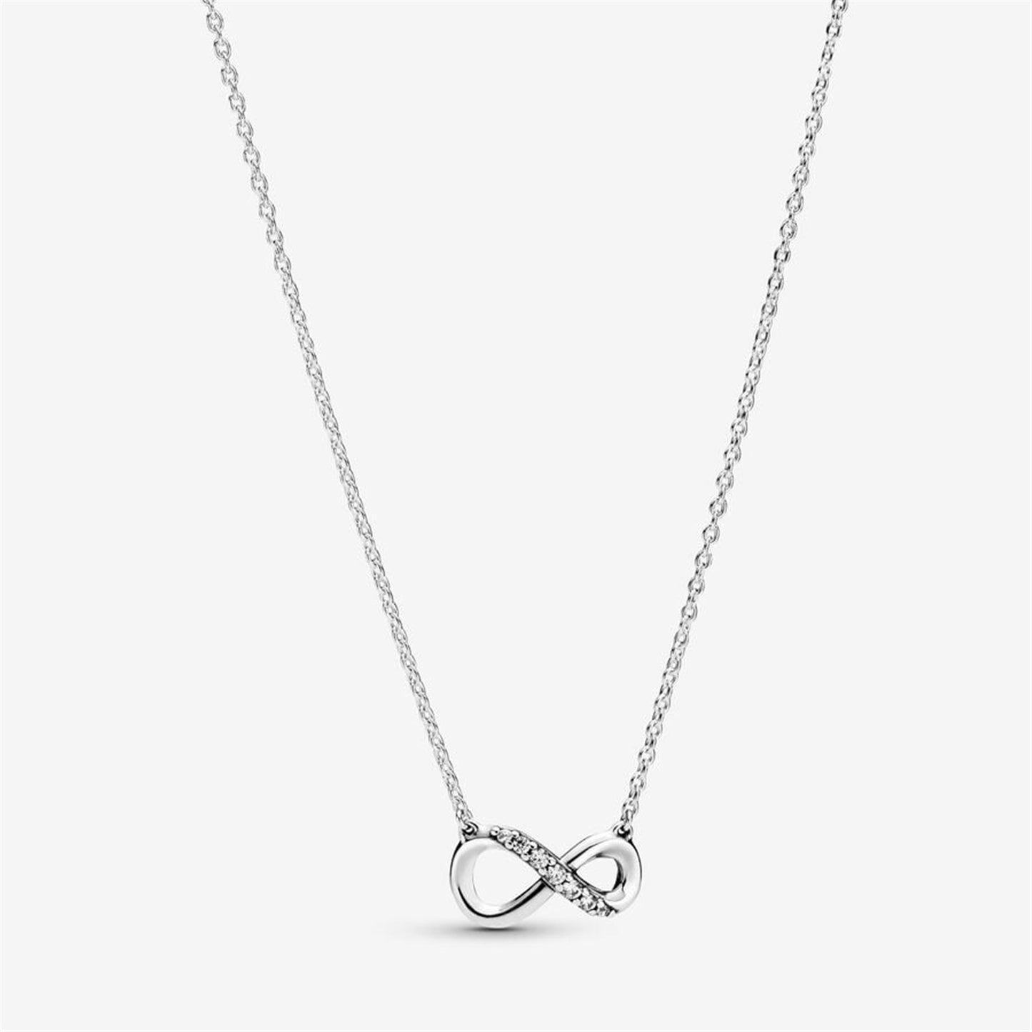 925 Sterling Silver Infinity Collier With Clear Cubic Zirconia Necklaces