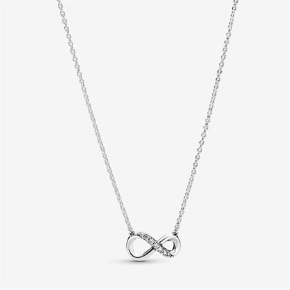 925 Sterling Silver Infinity Collier With Clear Cubic Zirconia Necklaces