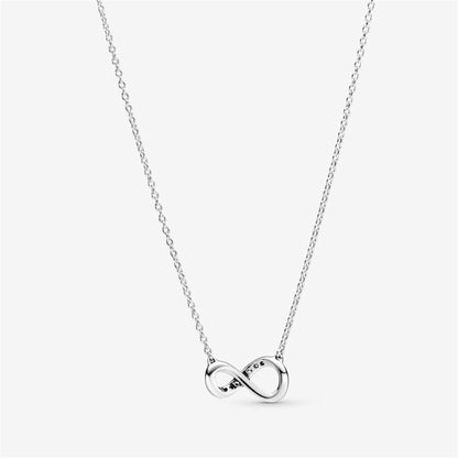 925 Sterling Silver Infinity Collier With Clear Cubic Zirconia Necklaces