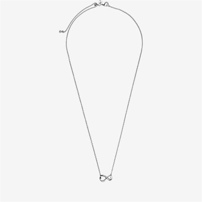 925 Sterling Silver Infinity Collier With Clear Cubic Zirconia Necklaces