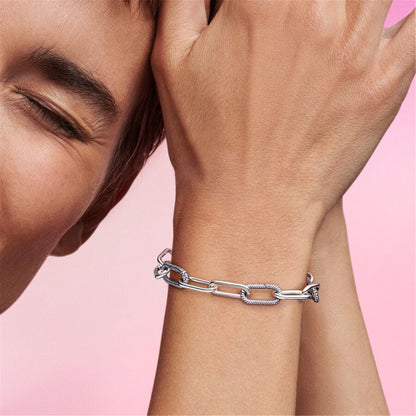 925 Sterling Silver ME Link Chain Bracelet