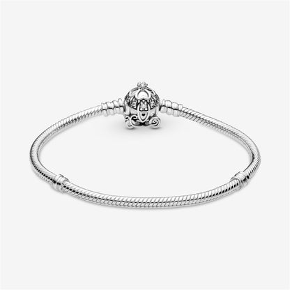 925 Sterling Silver Cinderella Pumpkin Coach Clasp Moments Bracelet