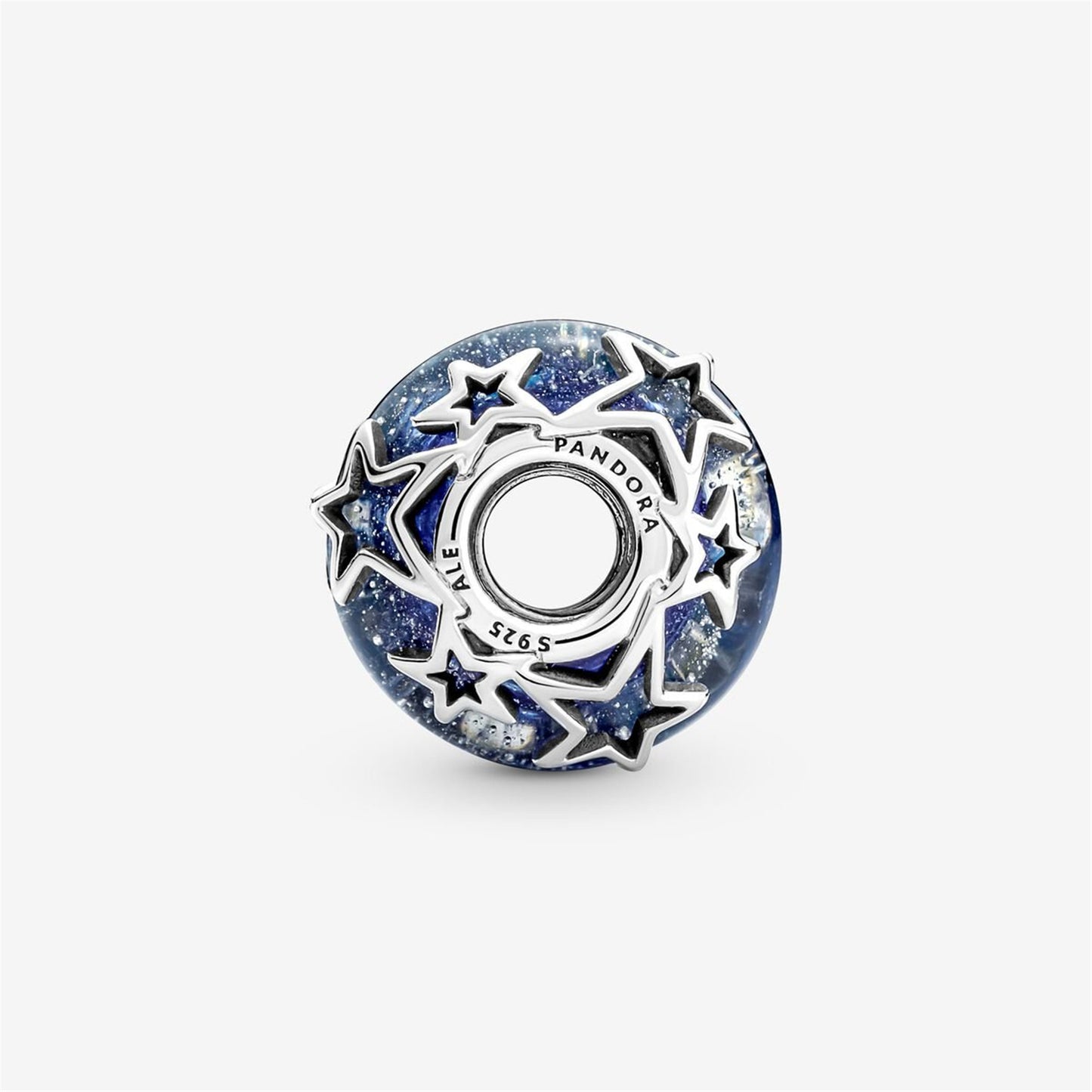 925 Sterling Silver Galaxy Blue & Star Murano Charm