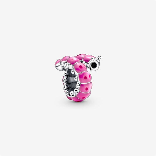 925 Sterling Silver Cute Curled Caterpillar Charm