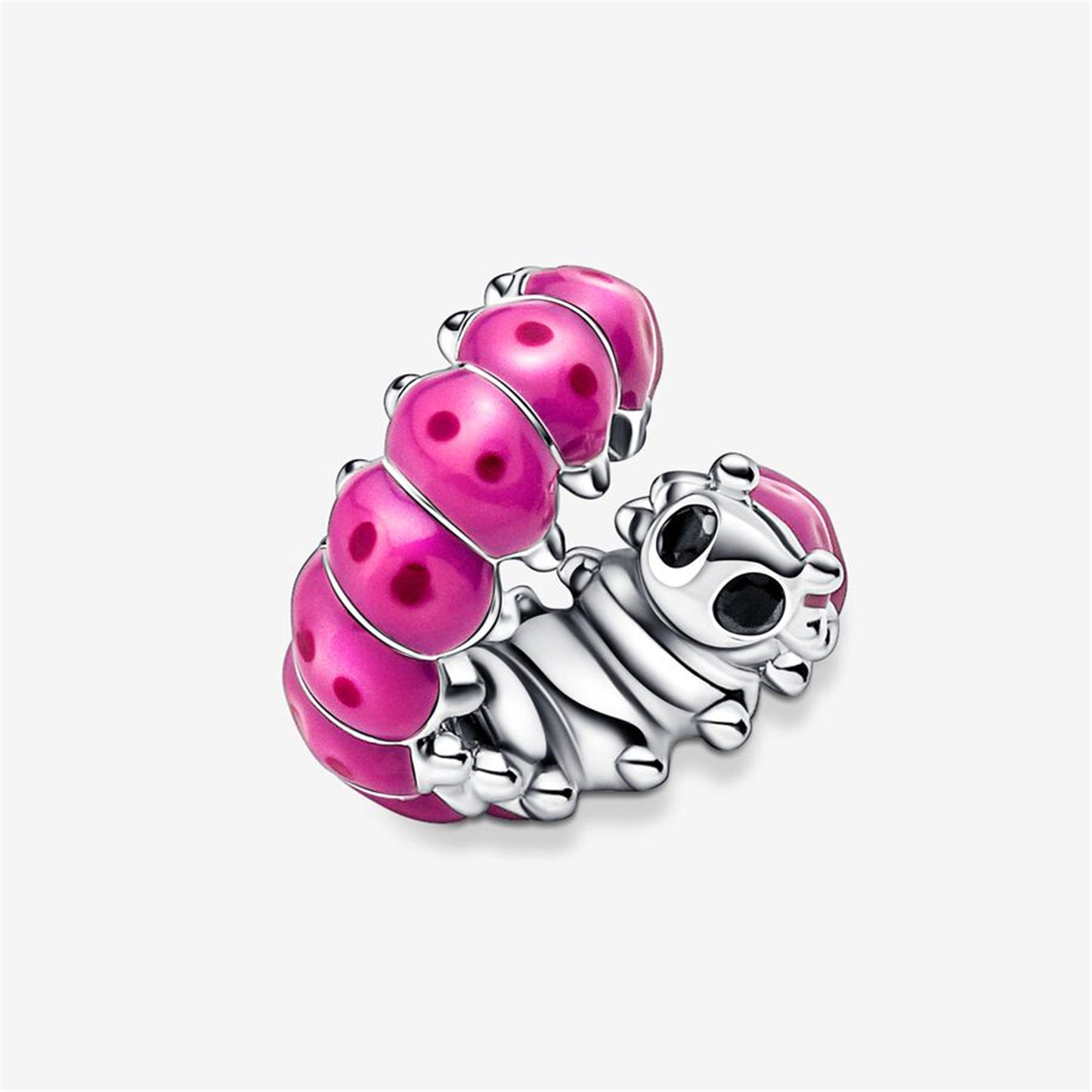 925 Sterling Silver Cute Curled Caterpillar Charm