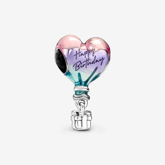 925 Sterling Silver Happy Birthday Hot Air Balloon Charm