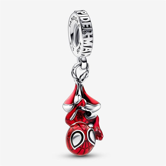 925 Sterling Silver Marvel Hanging Spider-Man Dangle Charm