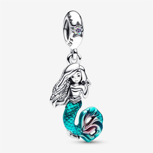 925 Sterling Silver Disney The Little Mermaid Ariel Dangle Charm