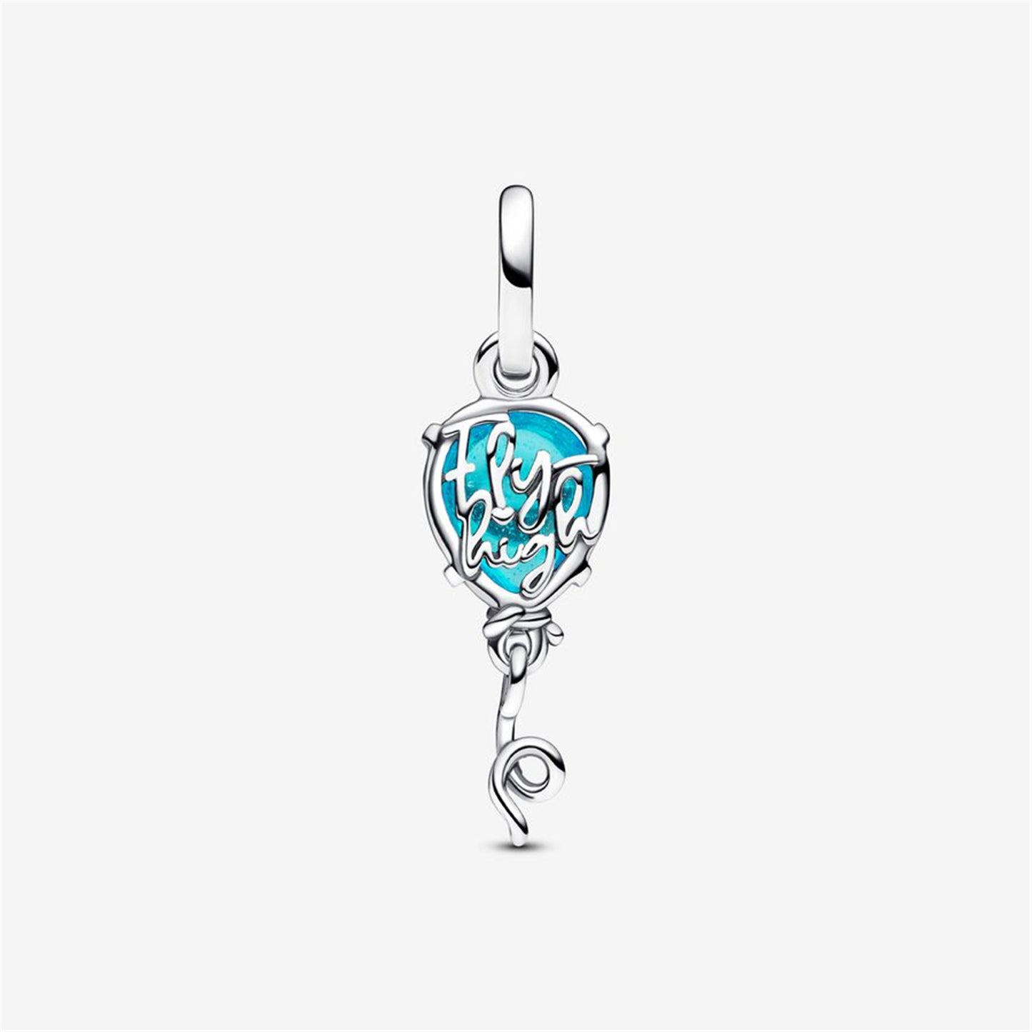 925 Sterling Silver Blue Murano Glass Balloon Dangle Charm