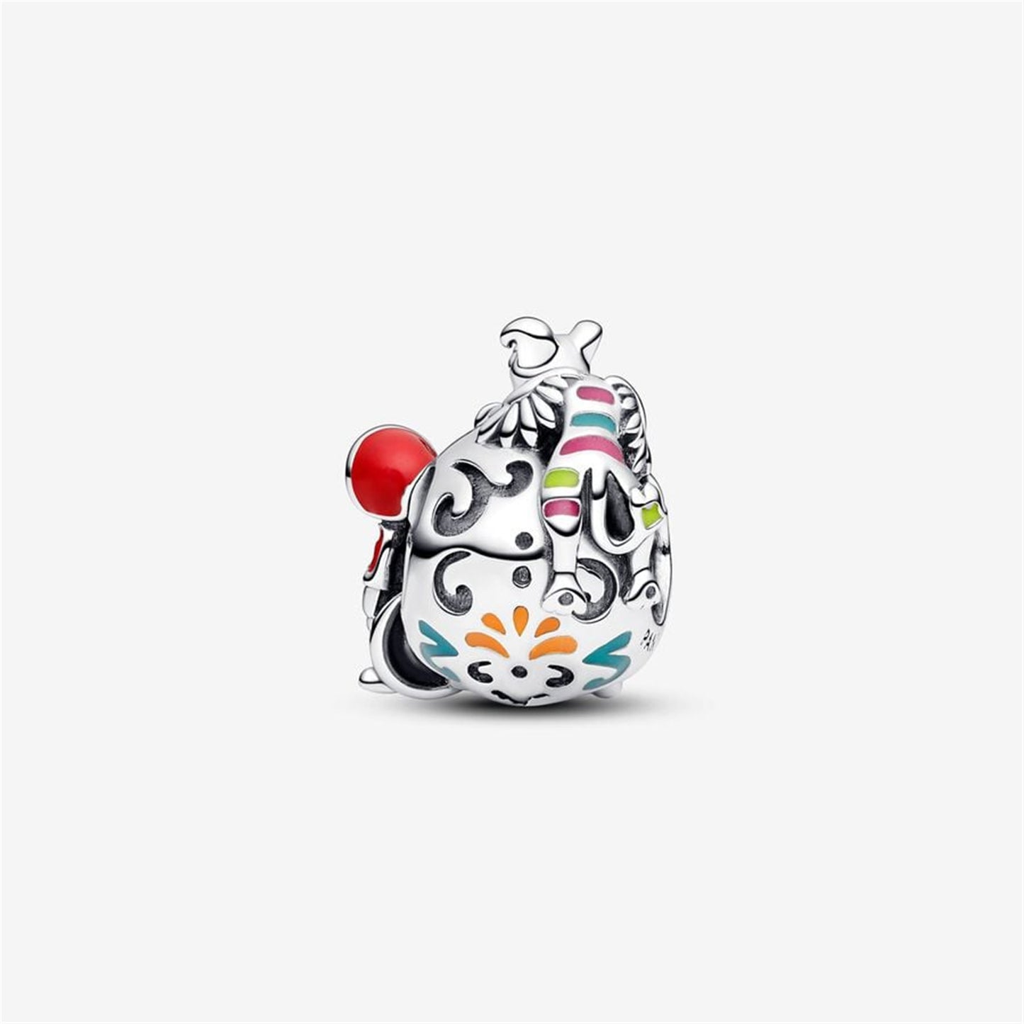 925 Sterling Silver Disney Pixar Coco Miguel & Dante Skull Glow-in-the-dark Charm