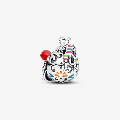 925 Sterling Silver Disney Pixar Coco Miguel & Dante Skull Glow-in-the-dark Charm