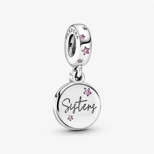 925 Sterling Silver Forever Sisters Dangle Charm