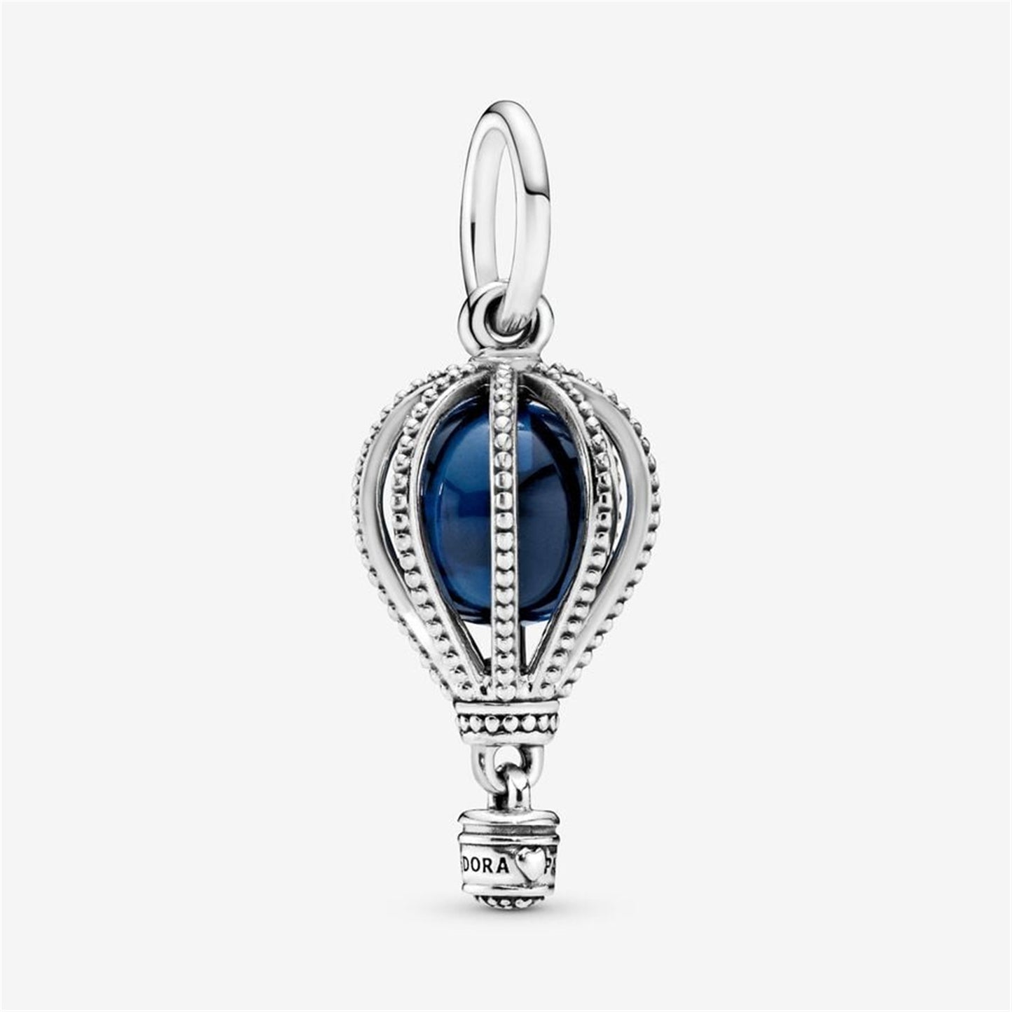 925 Sterling Silver Blue Hot Air Balloon Travel Charm