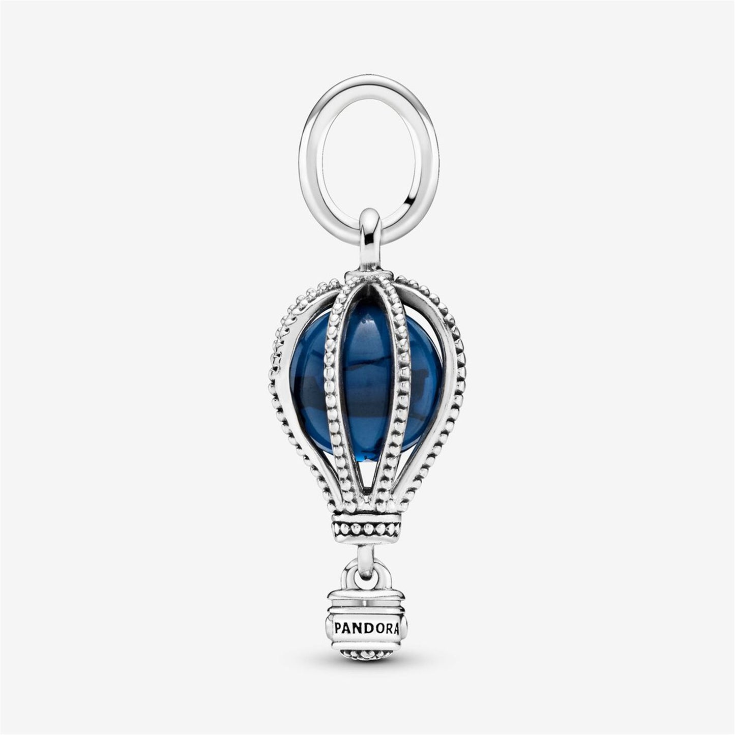 925 Sterling Silver Blue Hot Air Balloon Travel Charm