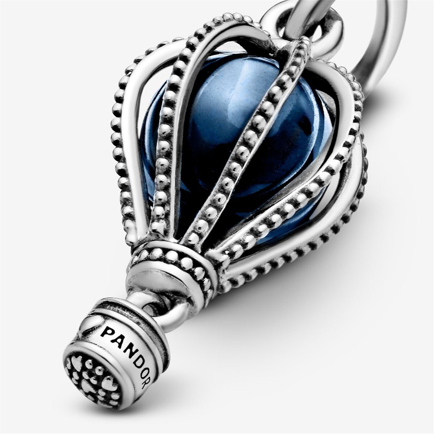 925 Sterling Silver Blue Hot Air Balloon Travel Charm