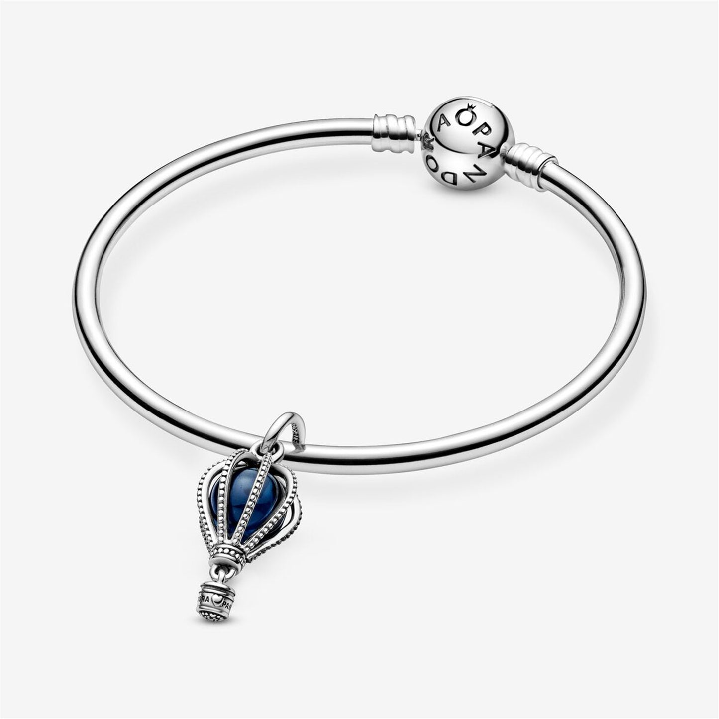 925 Sterling Silver Blue Hot Air Balloon Travel Charm