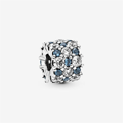 925 Sterling Silver Blue and Clear Sparkle Charm