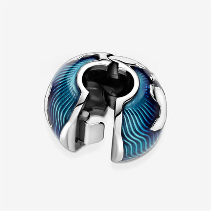 925 Sterling Silver Blue Globe Clip Charm