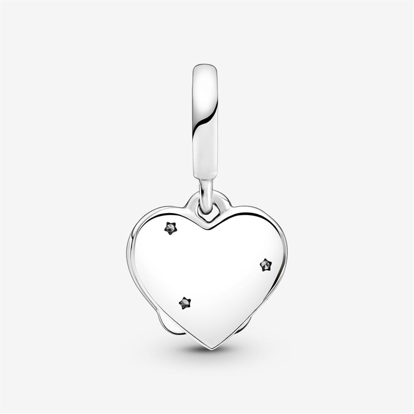 925 Sterling Silver Cats & Hearts Dangle Charm